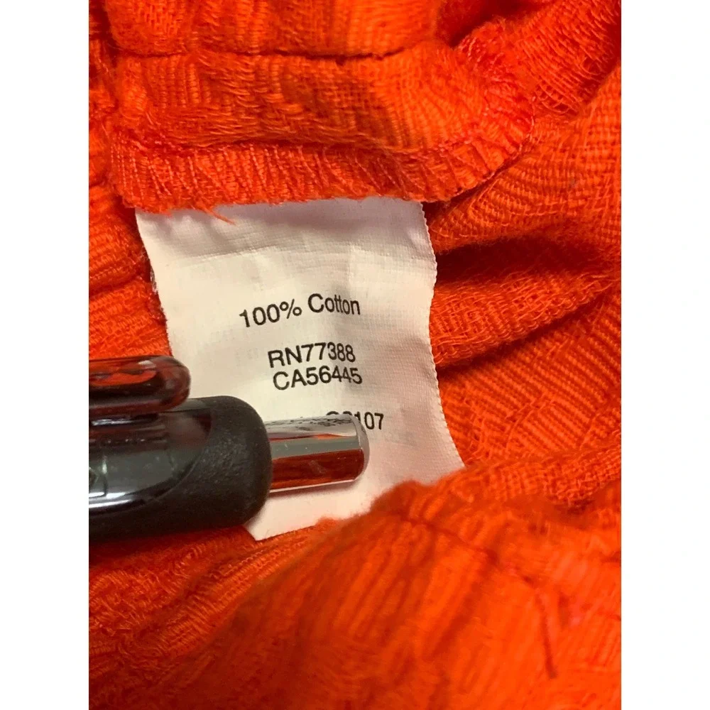 J.Crew Orange Paisley Jacquard Pull On Shorts 14 Elastic‎ Waist Pocket